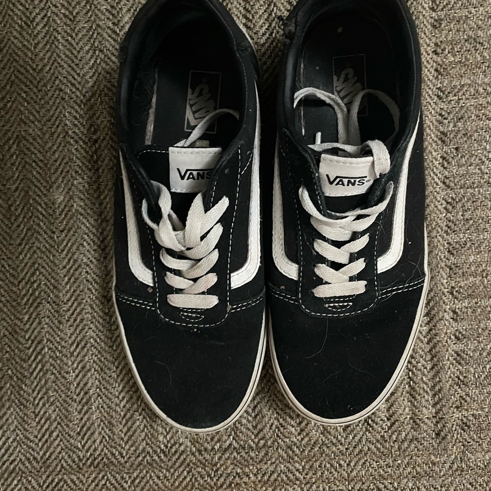 Vans Black and White Low-Top Skate Sneakers